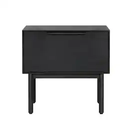 Starlight Canyon Home - modern nightstand with mahogany wood veneer and spacious drawer - Black