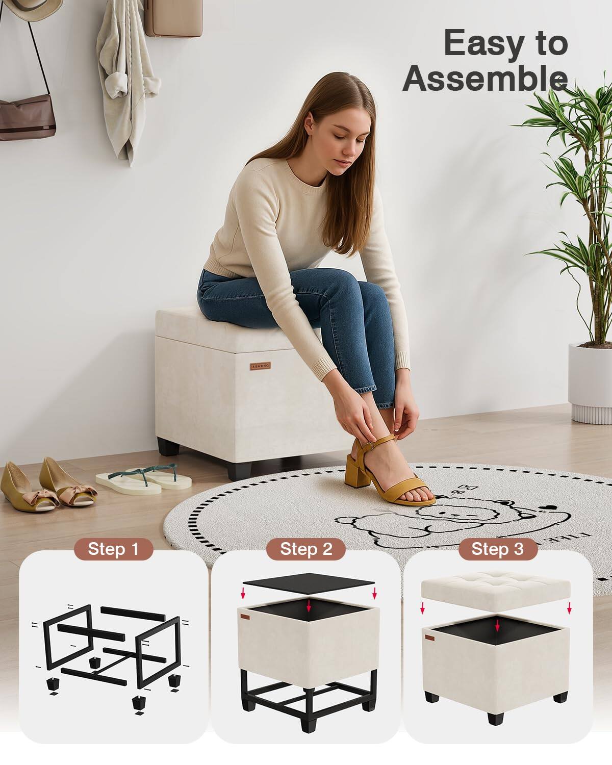 Easy to Assemble

Step 1

Step 2

Step 3