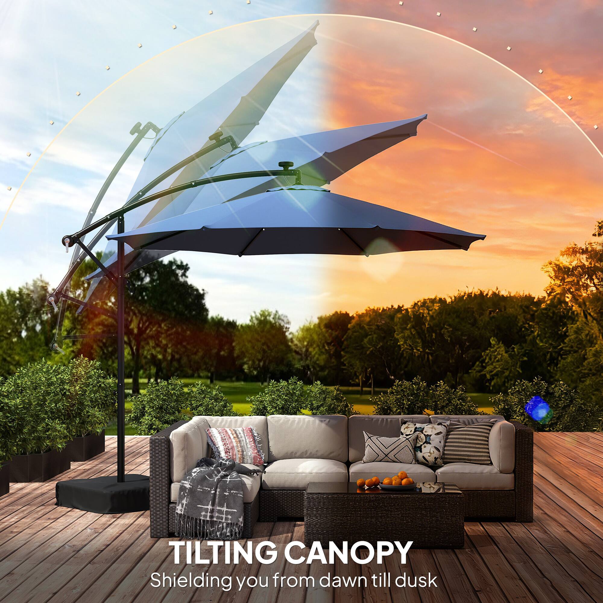 TILTING CANOPY  
Shielding you from dawn till dusk