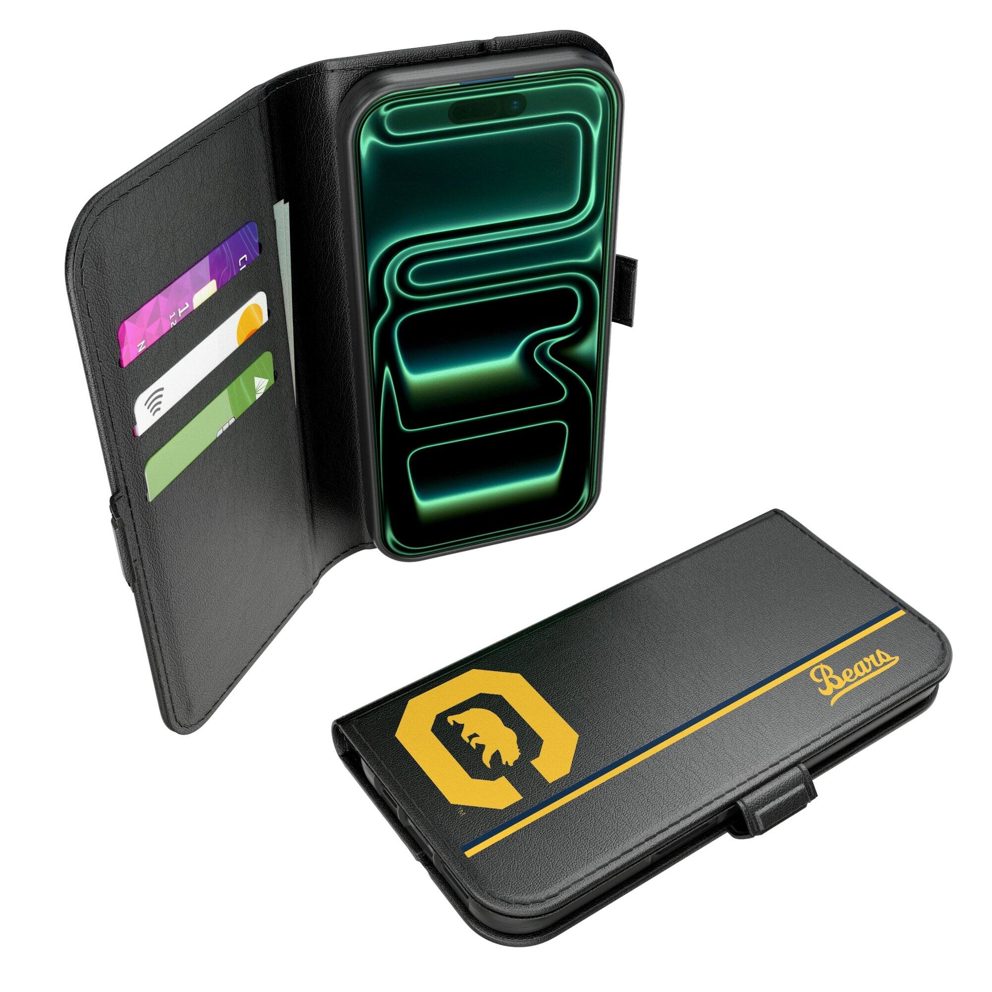 Front. Keyscaper - Cal Bears iPhone Folio 2.0 Case - 17 Pro Max - Black.