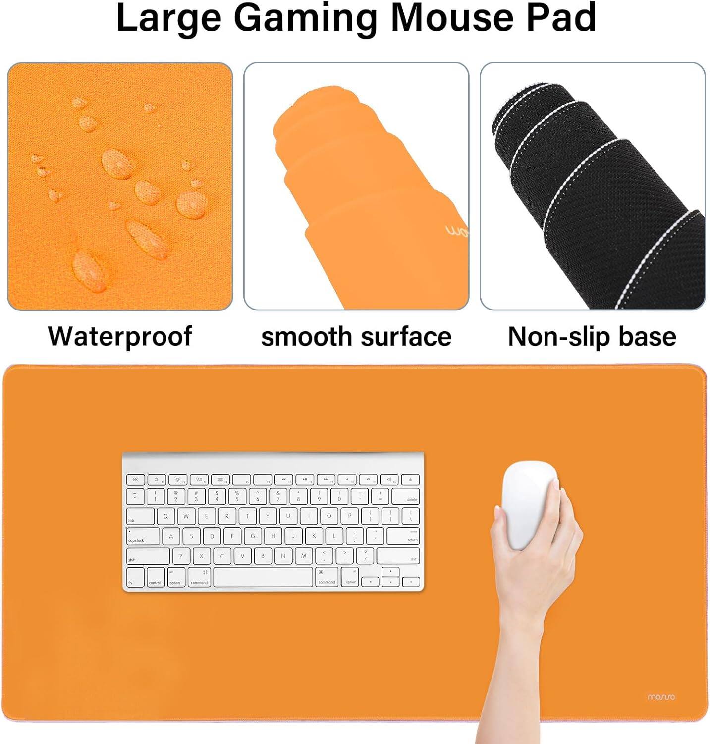 Large Gaming Mouse Pad with Waterproof smooth surface and Non-slip base