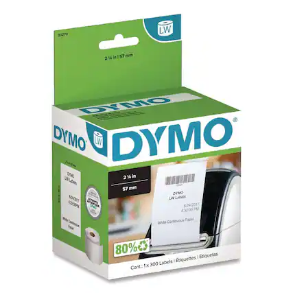 30270 LW in 57 mm
DYMO LW Labels
2 1/4 in LI Labels
123 57 mm DYMO /242017 LW Labels
430-00PPMA
NUTENTGUL
6/24/2017 - 4:32:00 PM
White Continuous Paper
80%
Cont.: 1 x 300 Labels | Étiquettes | Etiquetas