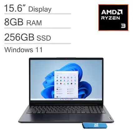 15.6" Display
8GB RAM
256GB SSD
Windows 11
AMD RYZEN 3