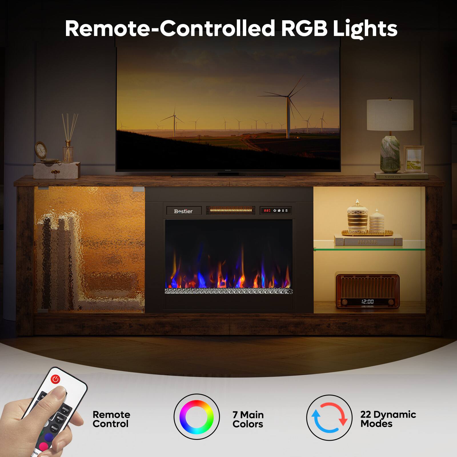 Remote-Controlled RGB Lights

- Remote Control
- 7 Main Colors
- 22 Dynamic Modes