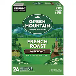 Green Mountain Coffee - French Roast Coffee Keurig K-Cup Pods, Dark Roast, 24/Box