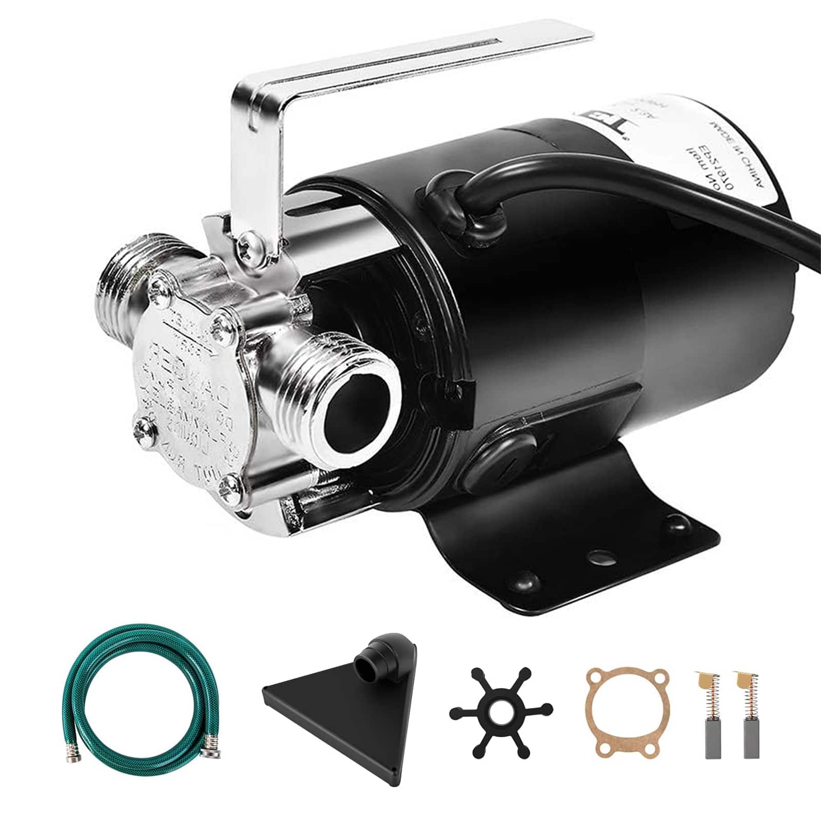 Costway - Electric Power Water Transfer Removal Pump 120V With Hose - Black,Sliver