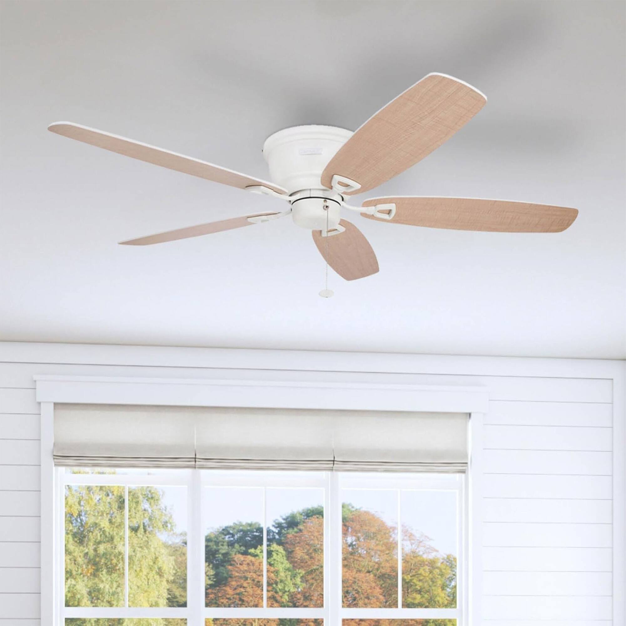 Alt View 7. Honeywell - Honeywell Glen Alden 52" Indoor Ceiling Fan with Pull Chain, No Light, White - White.