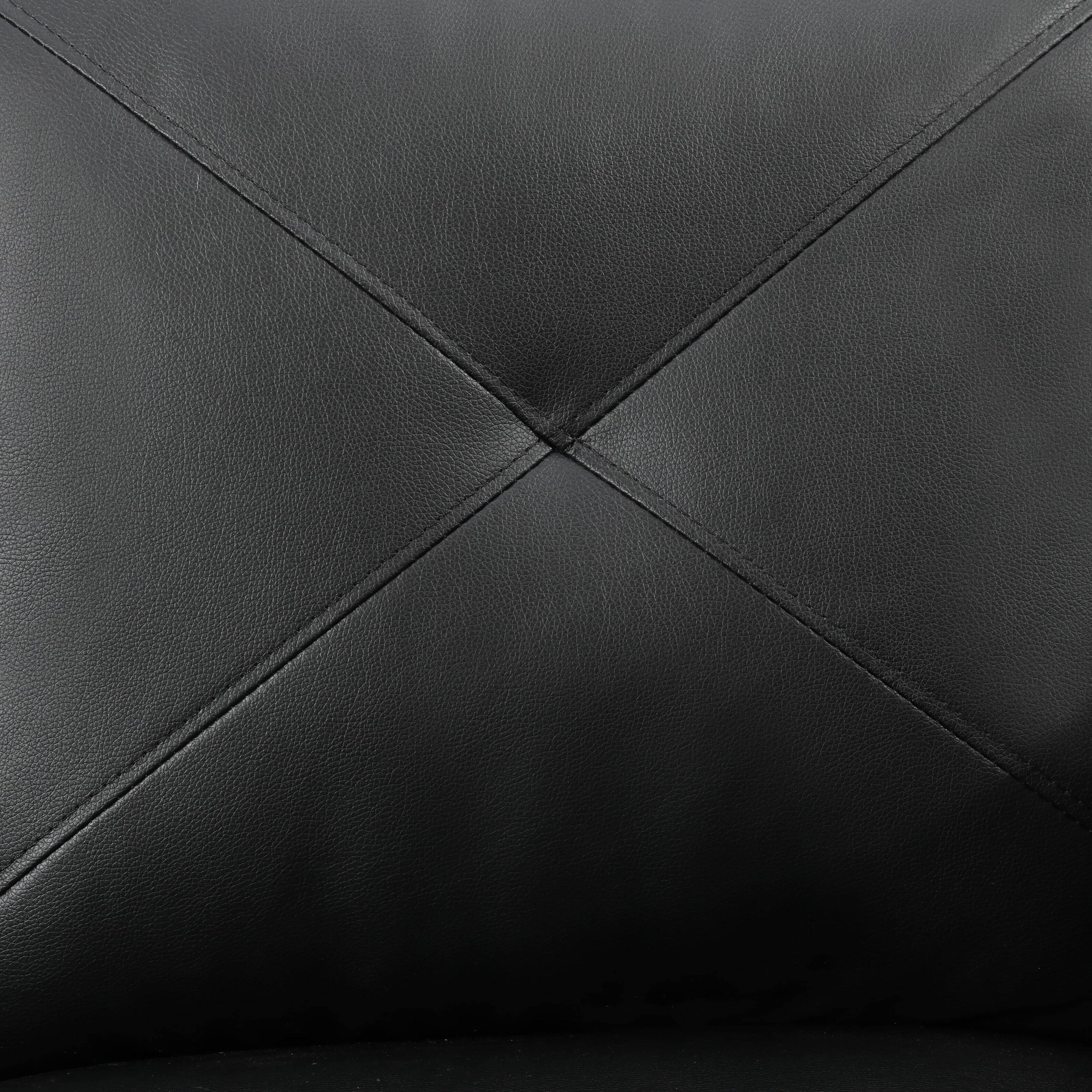 Alt View 9. Boyel Living - Premium Semi PU Upholstered Sofa Solid Wood Frame Double Spring with Right Chaise Lounge - Black.