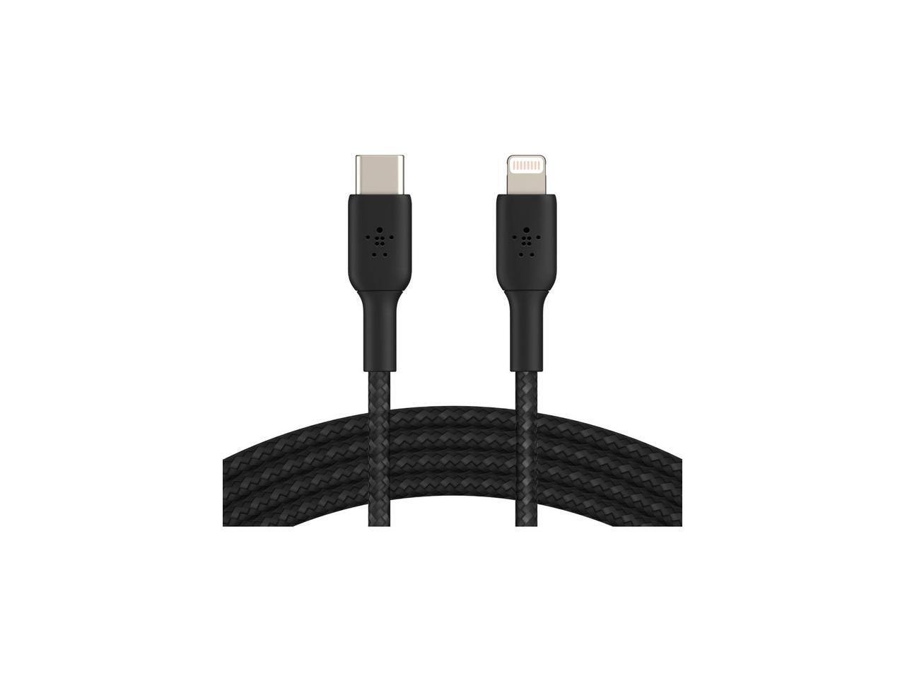 Alt View 1. Belkin - BELKIN CAA004bt1MBK BOOST CHARGE Black Braided USB-C to Lightning Cable 3.28 ft. (1 m).