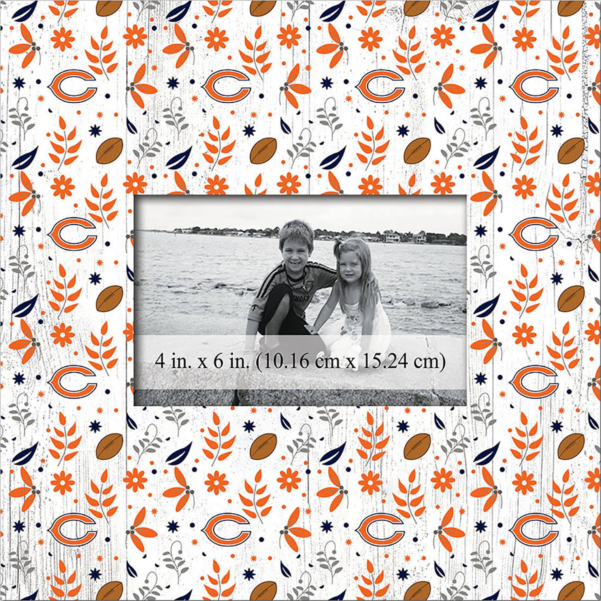 Chicago Bears 10'' x 10'' Floral Pattern Frame