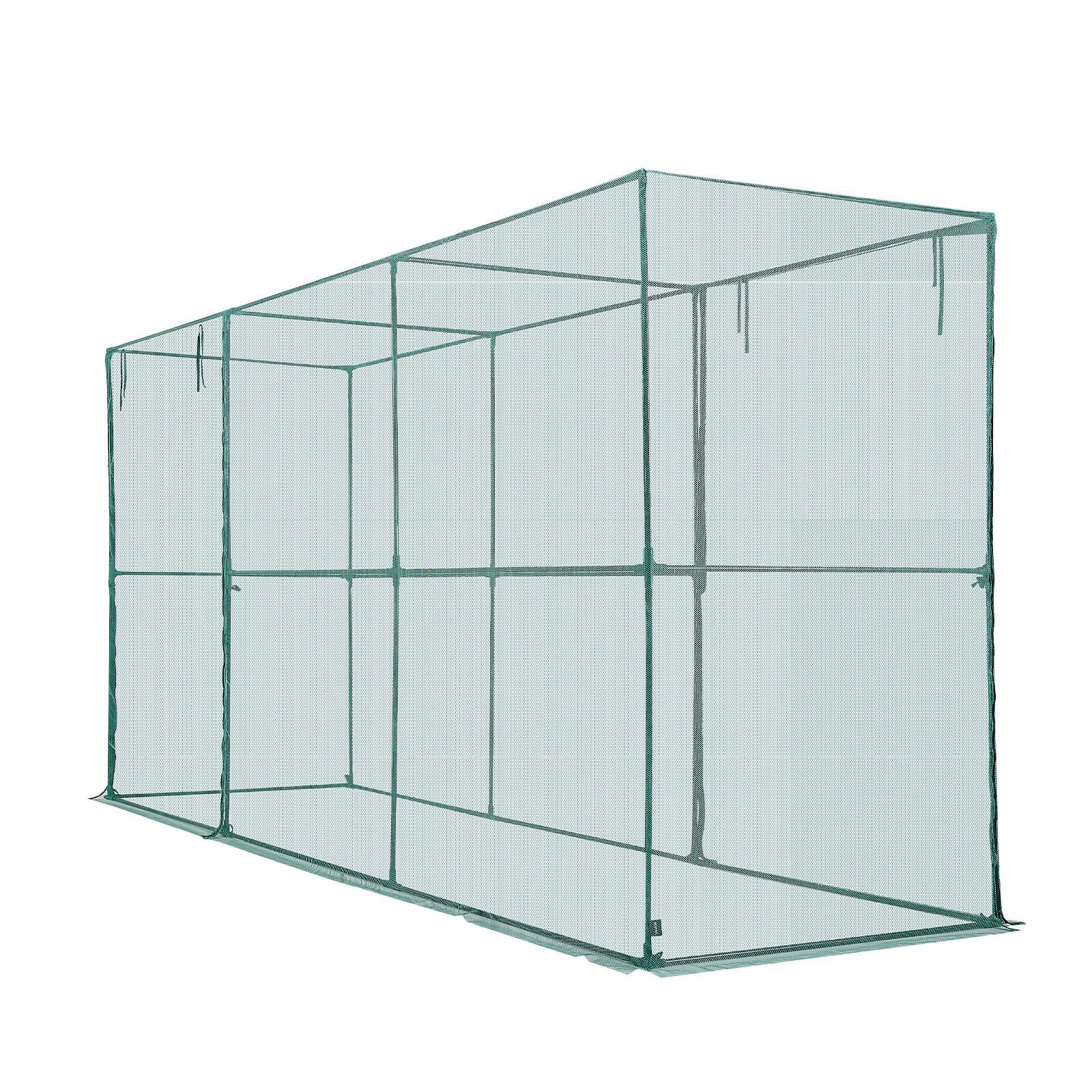 Alt View 4. VEVOR - Crop Cage, 11.6 x 3.9 x 6.3 ft Plant Protection Tent with Zippered Door, Wind-Resistant Tall Crop Cage, Easy to Install - Green + black.