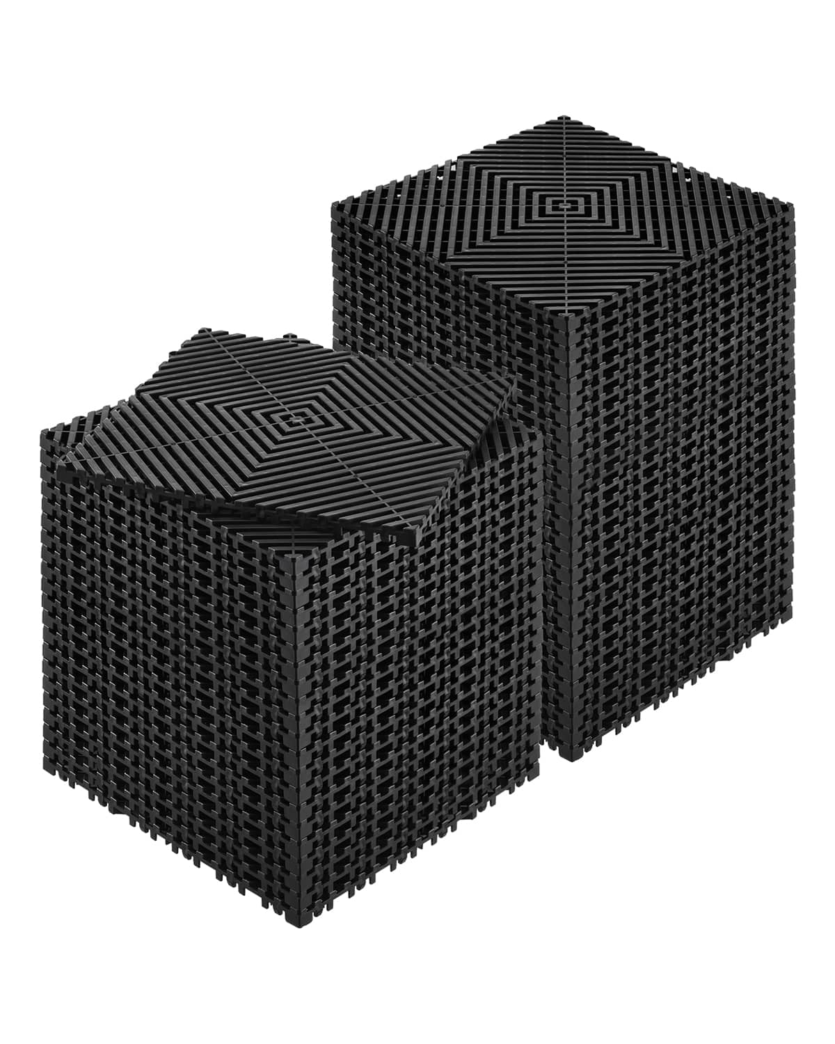 Front. VEVOR - Interlocking Drainage Mat, 12” x 12” Modular Interlocking Cushion, 50 Pcs Splicing Drainage Mats, Non-Slip Shower Mat - Black.