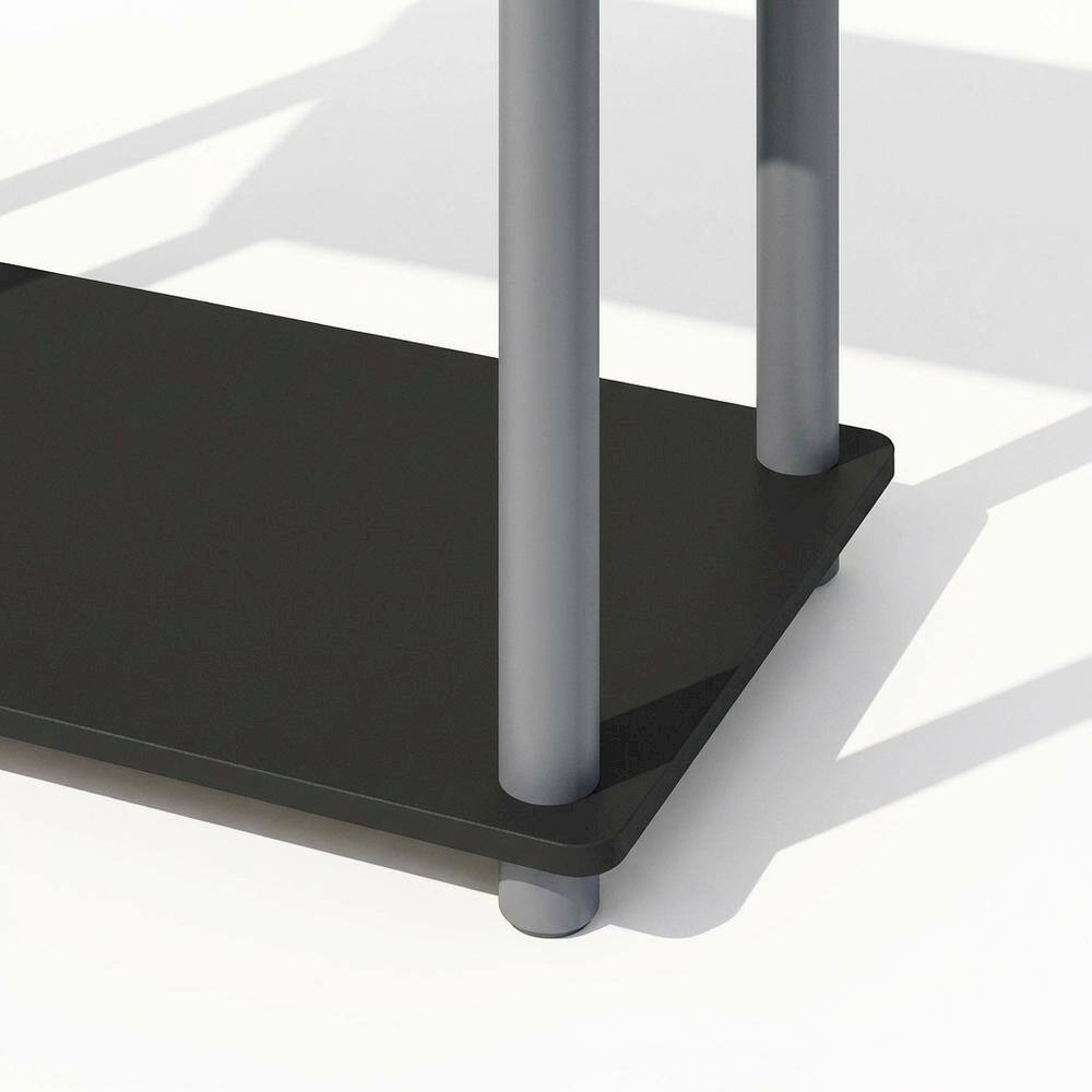 Alt View 2. FurniFact - Engineered Wood bookcase with open shelf design for versatile storage - Black/Grey.