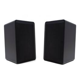 Legrand - MS05OD-V1 Indoor-Outdoor Speakers (Pair) in Black with Included Mounting Brackets - Black/Gray