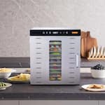 MOOSOO - Food Dehydrator Machine, 10 Tray Stainless Steel 1000W Electric Food Dryer with Digital Adjustable Timer & Temperature - Silver
