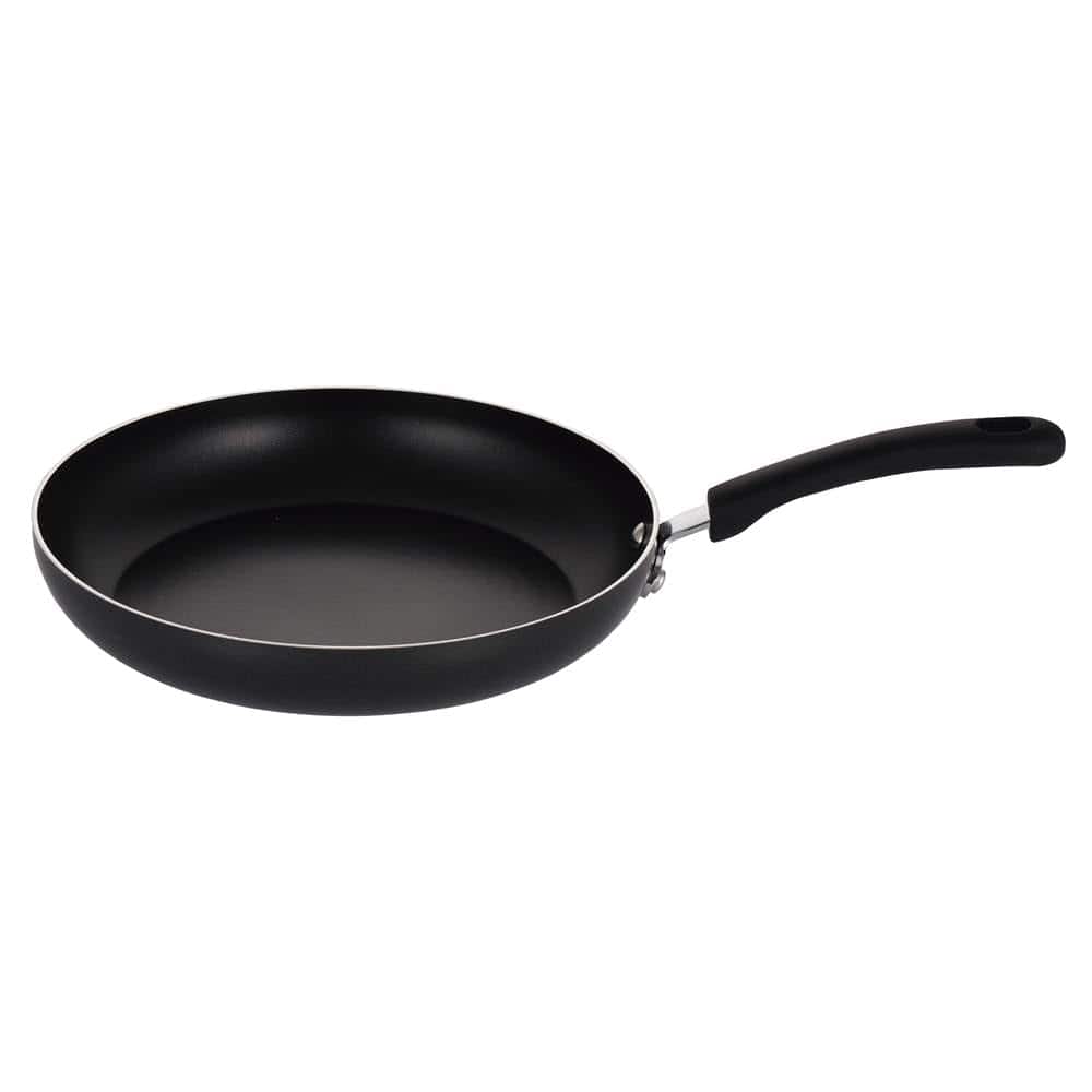 NutriChef - 11'' Fry Pan, Non-Stick Stylish Kitchen Cookware Pan, PFOA-Free, Works with NCCWSTKBLK - Black