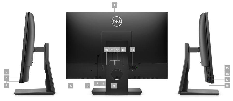 Left. Dell - Optiplex 5260 All-in-One Desktop PC | Intel i5-8th | 8GB RAM | 256GB SSD | 21.5" FHD Display | Camera | RGB KB & Mouse..