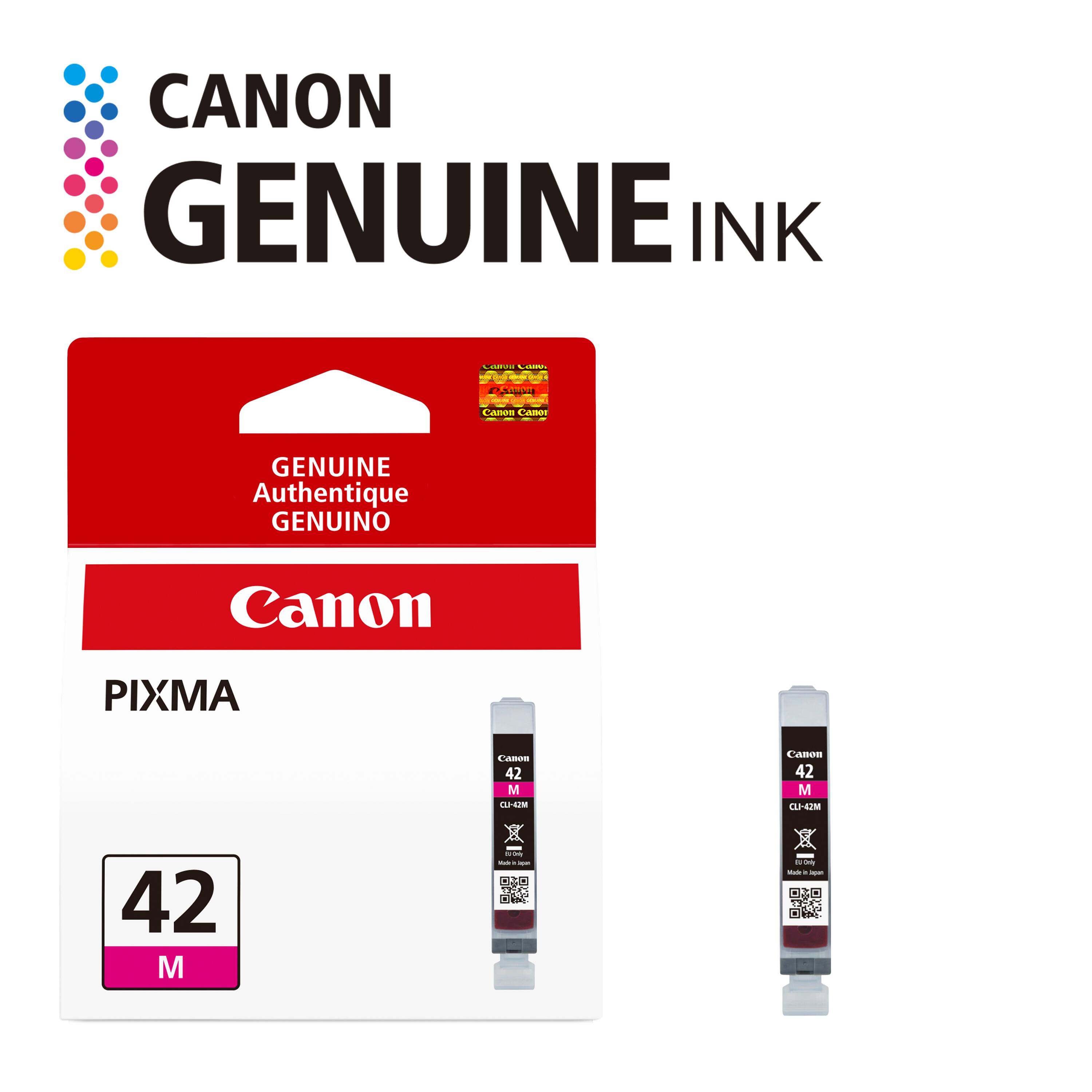 CANON GENUINE INK

Calless Cassa

CABON

Canon Canor

GENUINE Authentique GENUINO

Canon

PIXMA

Canon 42 M MISA-LO

Canon 42 M MSI-LO

42 M

20mg Made in Japan
