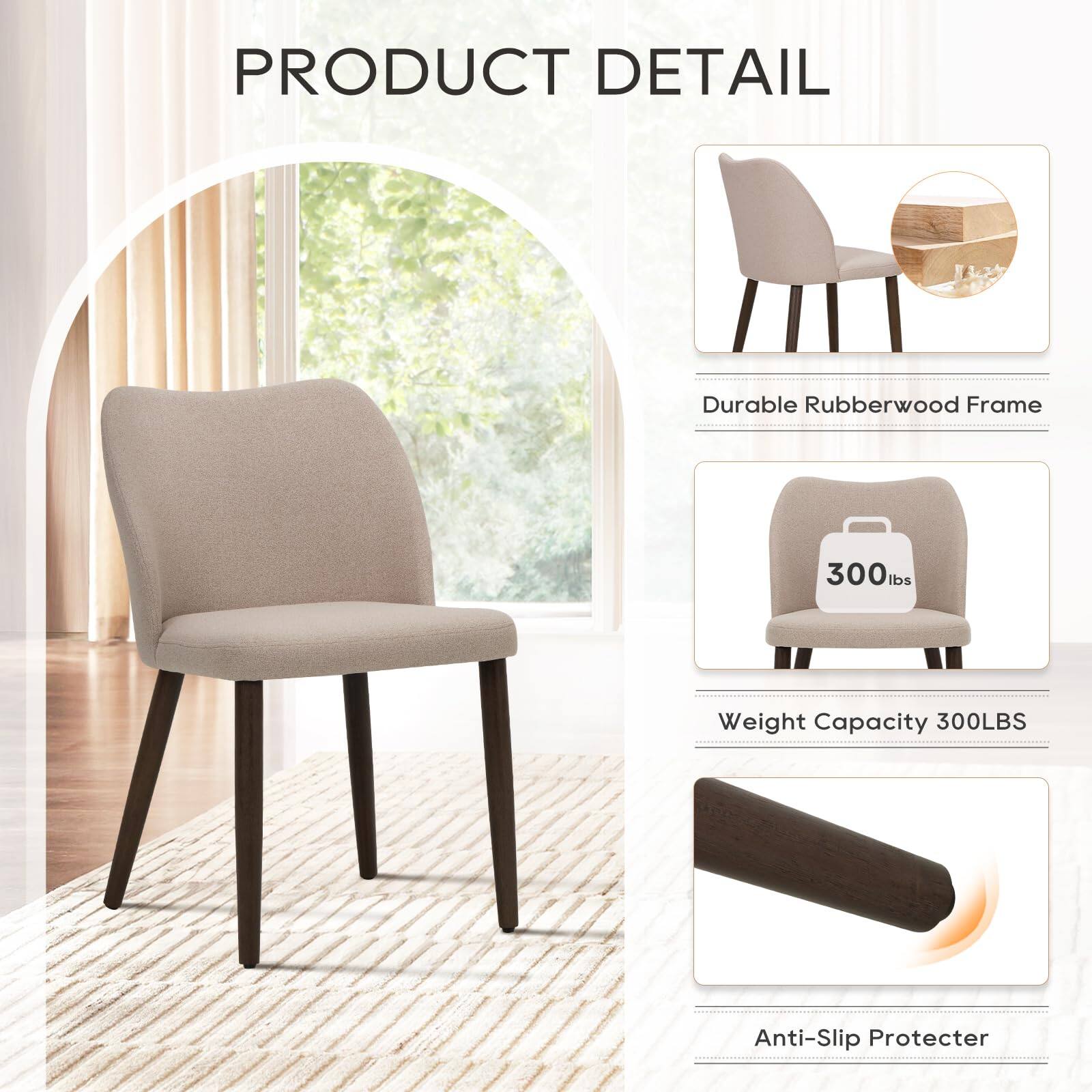 PRODUCT DETAIL

- Durable Rubberwood Frame
- Weight Capacity 300LBS
- Anti-Slip Protector