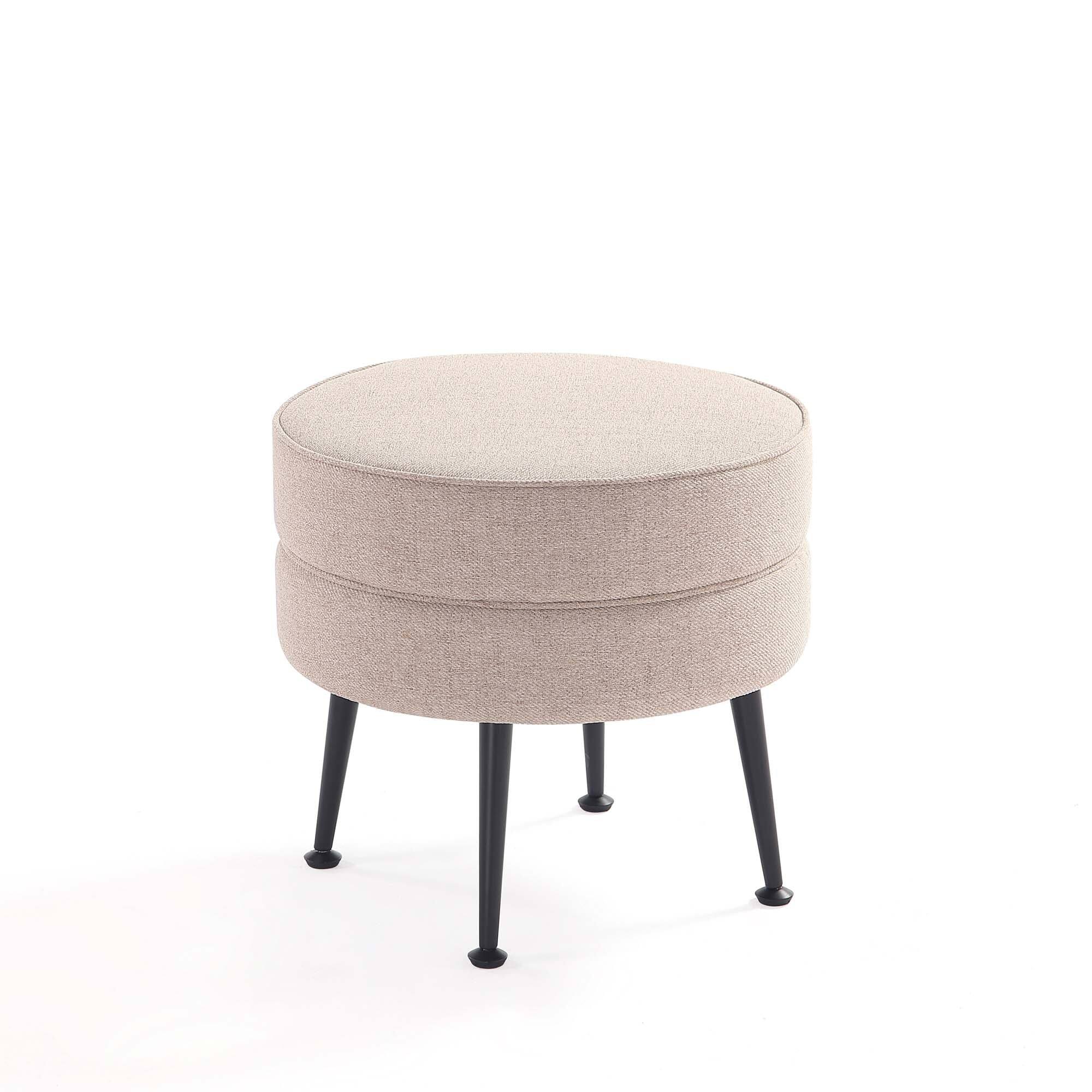 Alt View 6. Manhattan Comfort - Bailey Mid-Century Modern Upholstered Accent Ottoman - Wheat.