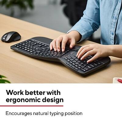 Work better with ergonomic design  
Encourages natural typing position