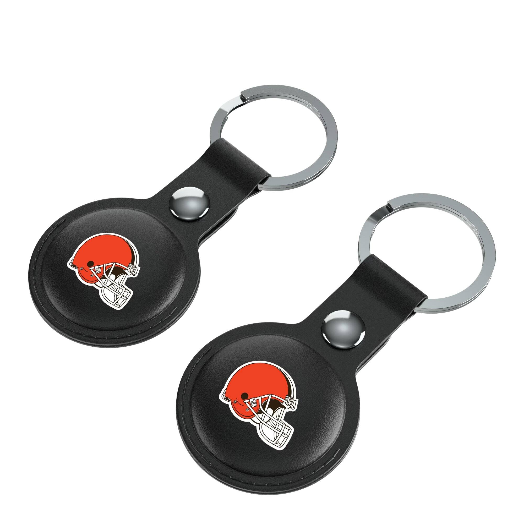 Alt View 2. Keyscaper - Black Cleveland Browns Two-Pack AirTag Holders - No Size - Black.
