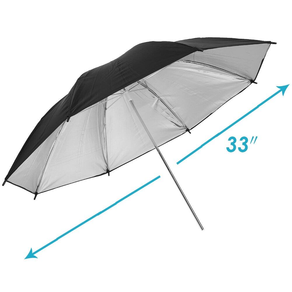 Left. Neewer - 2-Pack 33" Reflective Umbrella, Black/Silver.