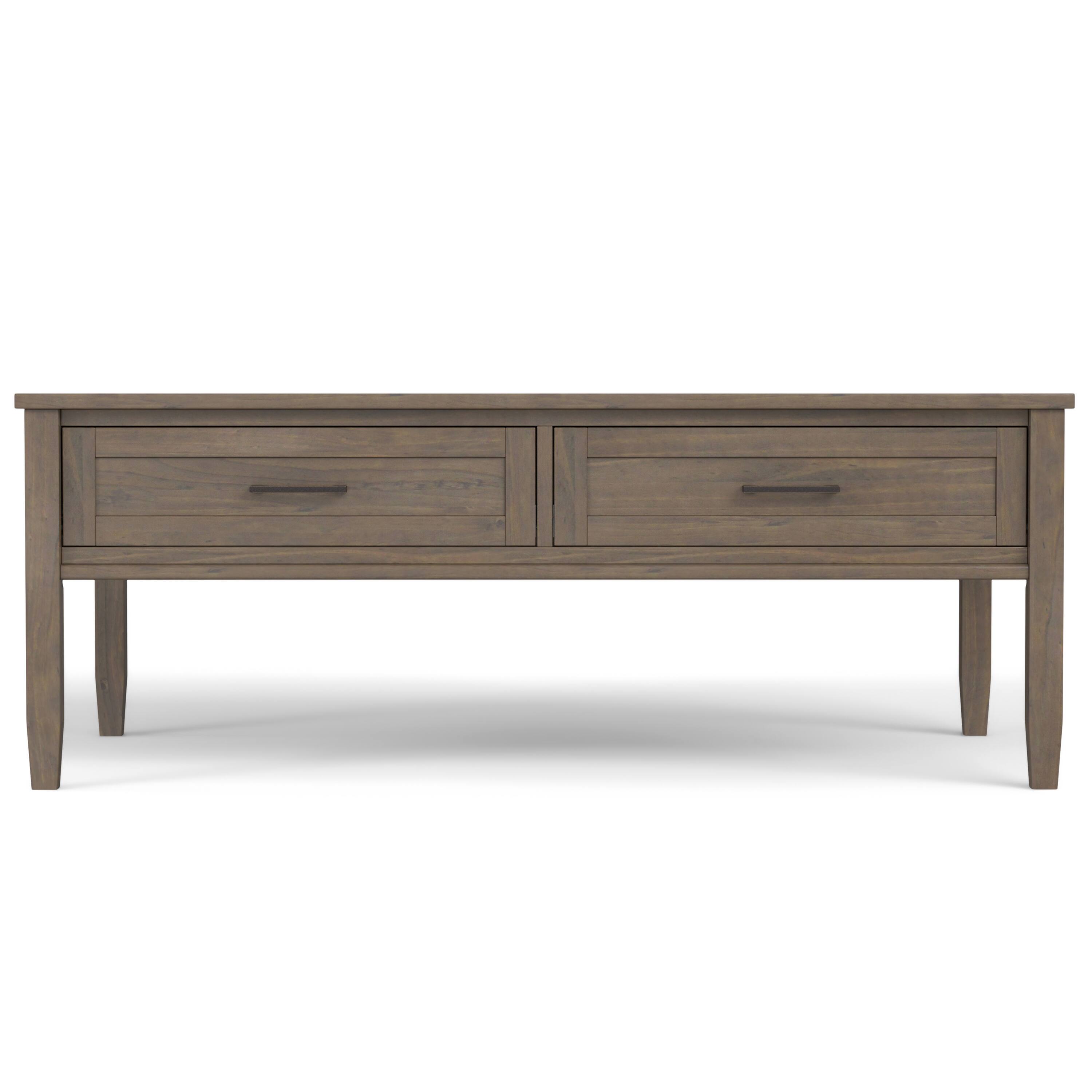 Left. Simpli Home - Ela SOLID WOOD 48 inch Wide Rectangle Transitional Lift Top Coffee Table in Smoky Brown - Smoky Brown.