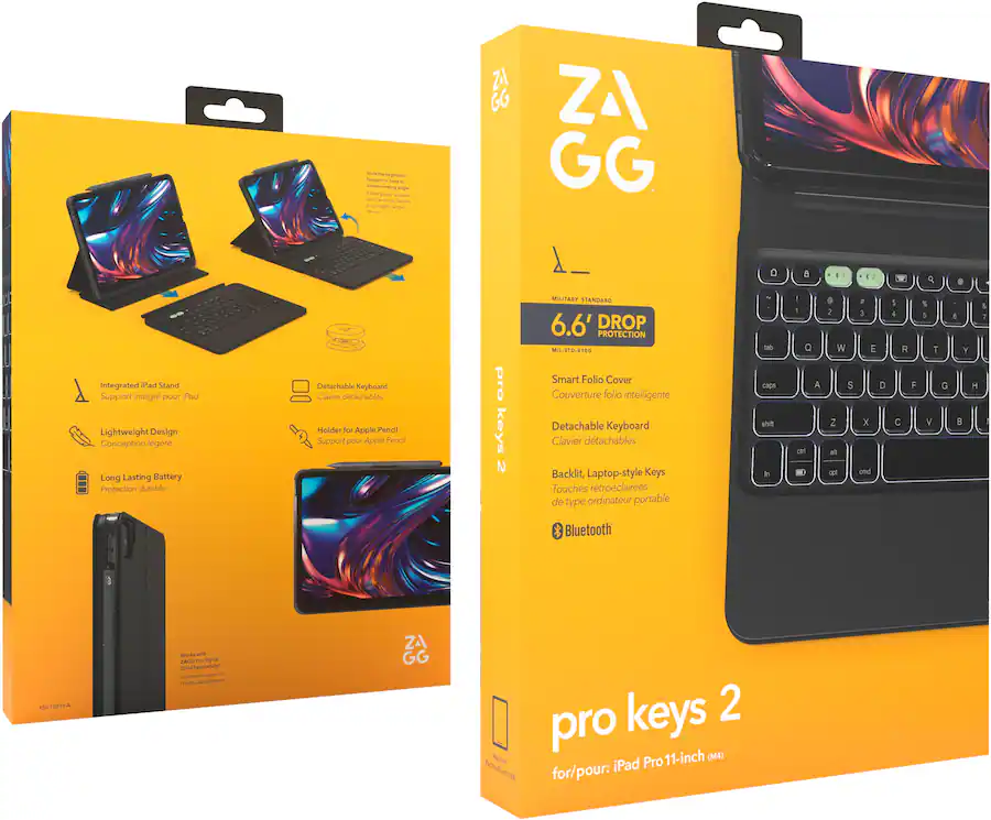 Integrated Keys ZAGG KB Pro Keys 2 Apple iPad Pro 11 (M4) Black 103414554 - Best Buy