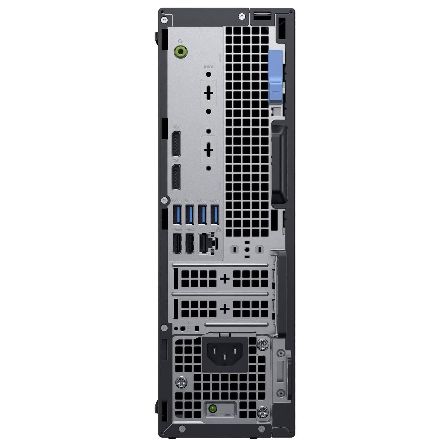 Back. Dell - Dell Optiplex 5060 SFF Desktop Computer, Intel Core i5-8500 up to 4.1Ghz, 32GB DDR4, 500GB SSD, 600M USB WiFi, Win11 Pro - Black.