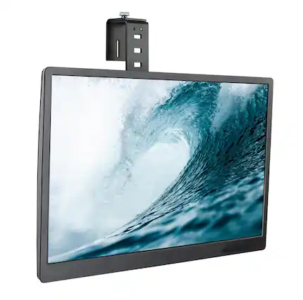 Front. Mount-It! - Cubicle Wall Monitor Mount, Adjustable Hook, Fits 17"–32" Screens, No Drilling, Black - Black.