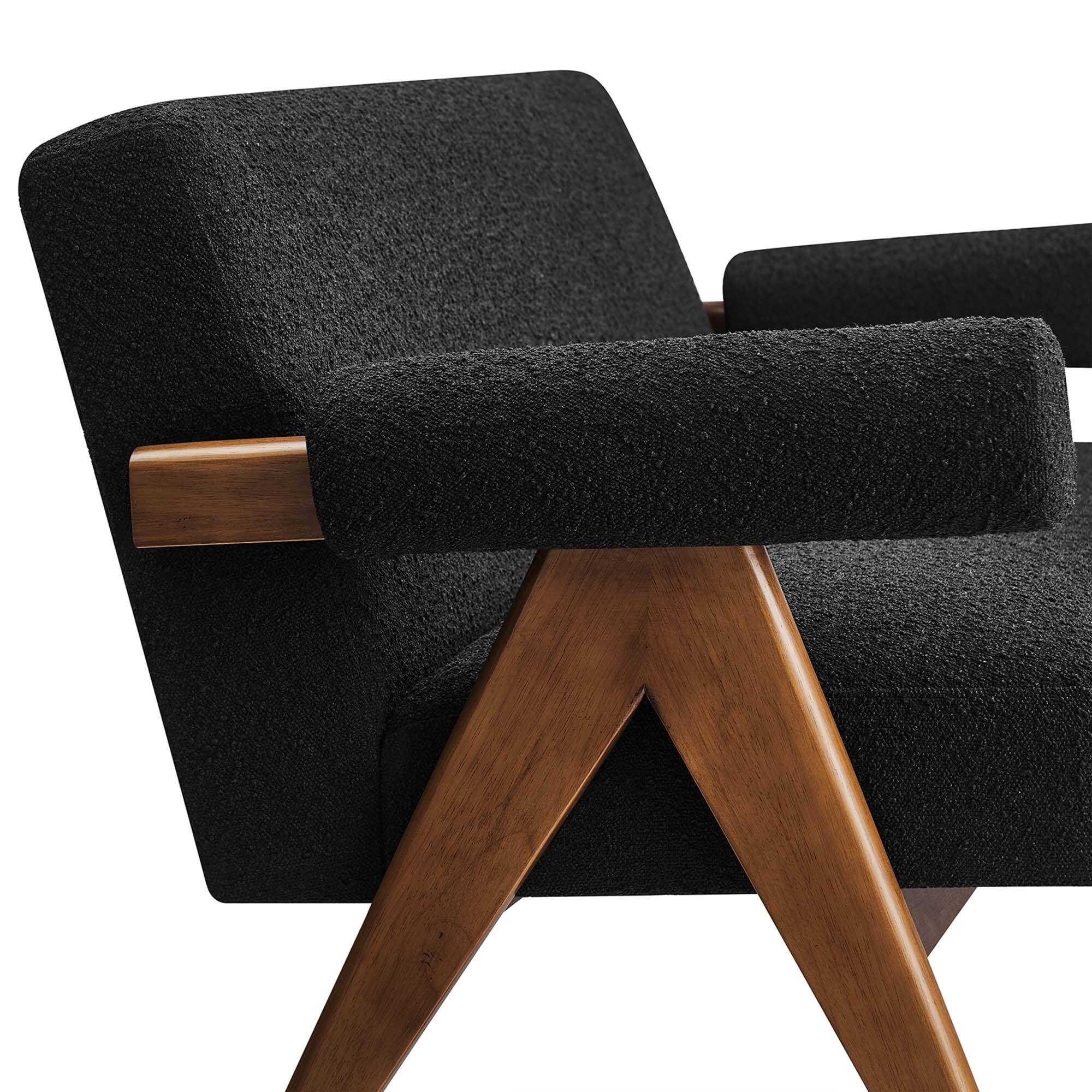Alt View 5. Modway - Lyra Boucle Fabric Loveseat by Modway - Black.