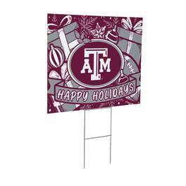 Evergreen Enterprises - Texas A&M Aggies 24" x 18" Happy Holidays Christmas Outdoor Staked Yard Sign - Multicolor