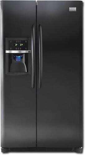 Front Standard. Frigidaire - Gallery 22.0 Cu. Ft. Side-by-Side Refrigerator with Thru-the-Door Ice and Water - Ebony Black.