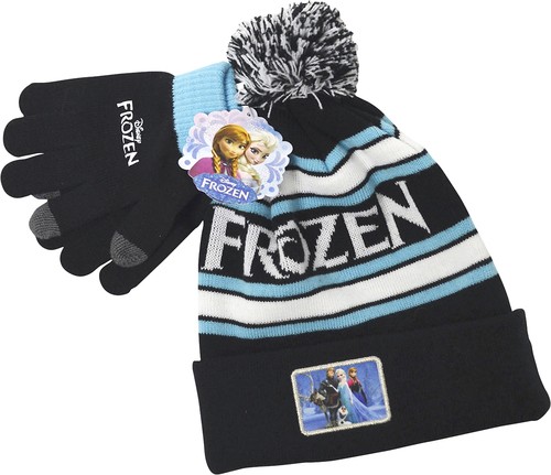  Concept One - Disney Frozen Stocking Cap with Gloves - Black/Blue/White