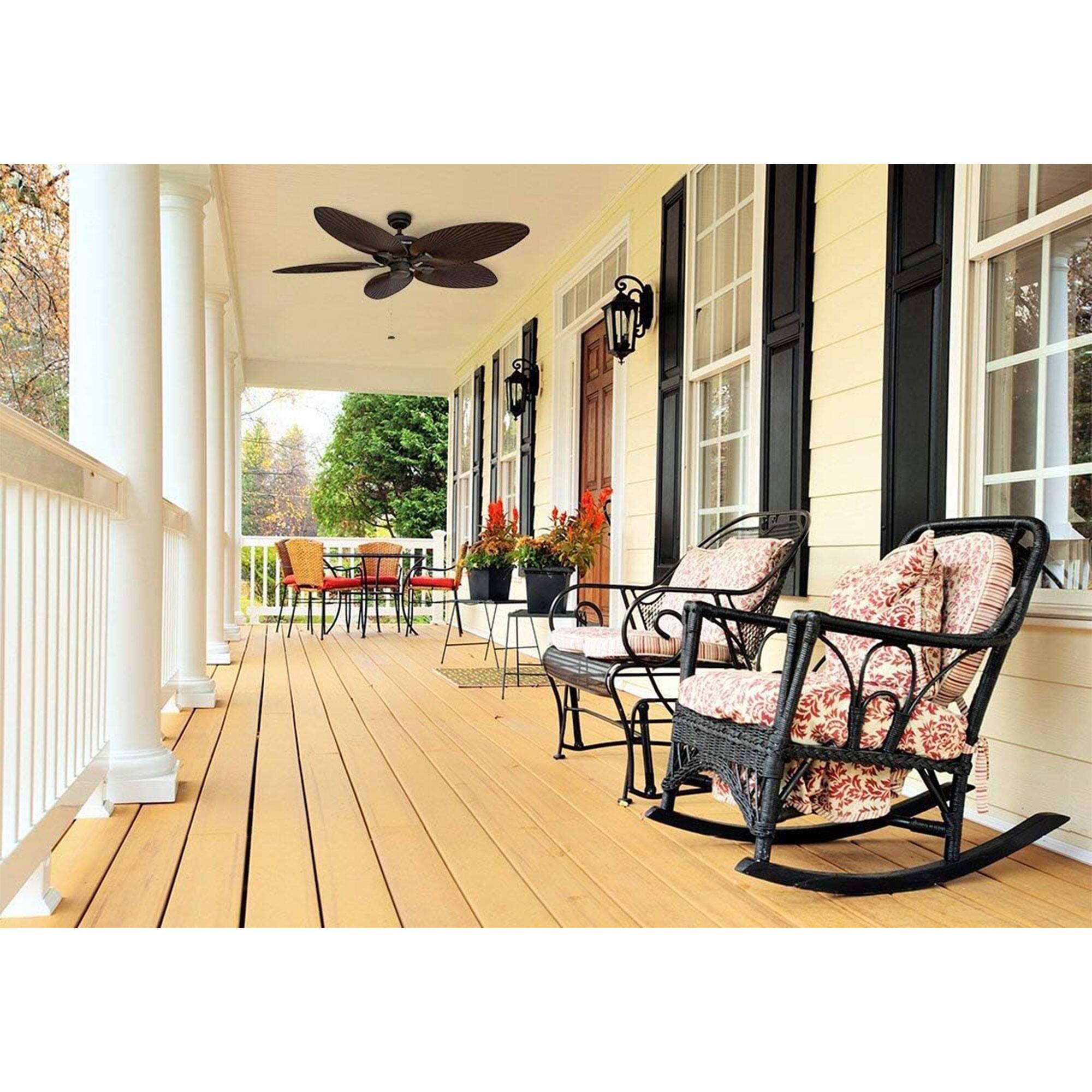 Alt View 5. Honeywell - Honeywell Palm Island 52 Inch Tropical Ceiling Fan, No Light, Oil Rubbed Bronze - Bronze (No Light).