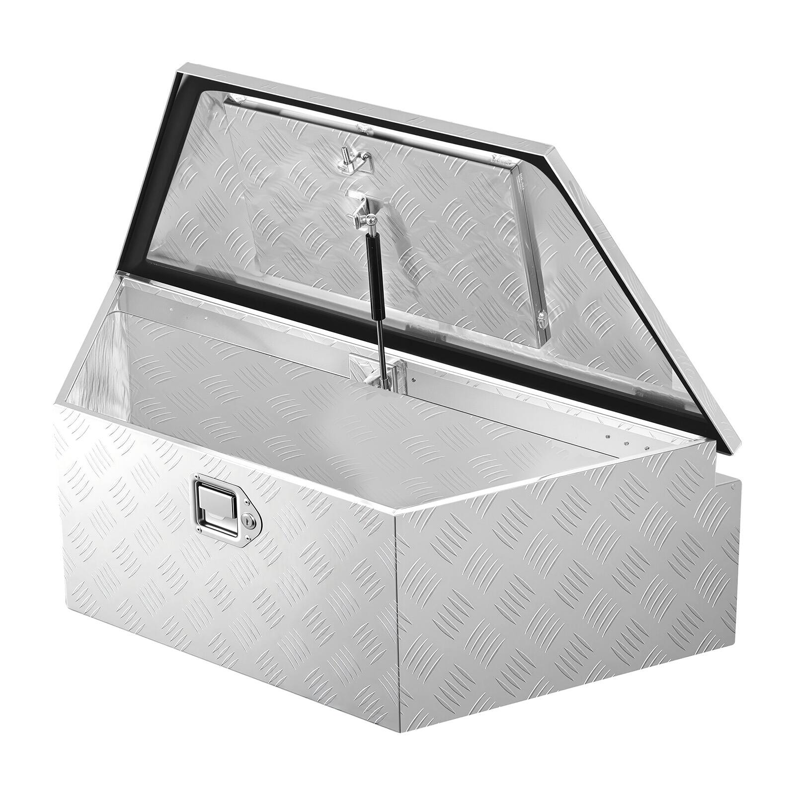 Alt View 5. VEVOR - Trailer Tongue Box, 39" x 16.5" x 12" Aluminum Trailer Tongue Tool Box, Heavy Duty Storage Organizer with Lock & Keys - Sliver.