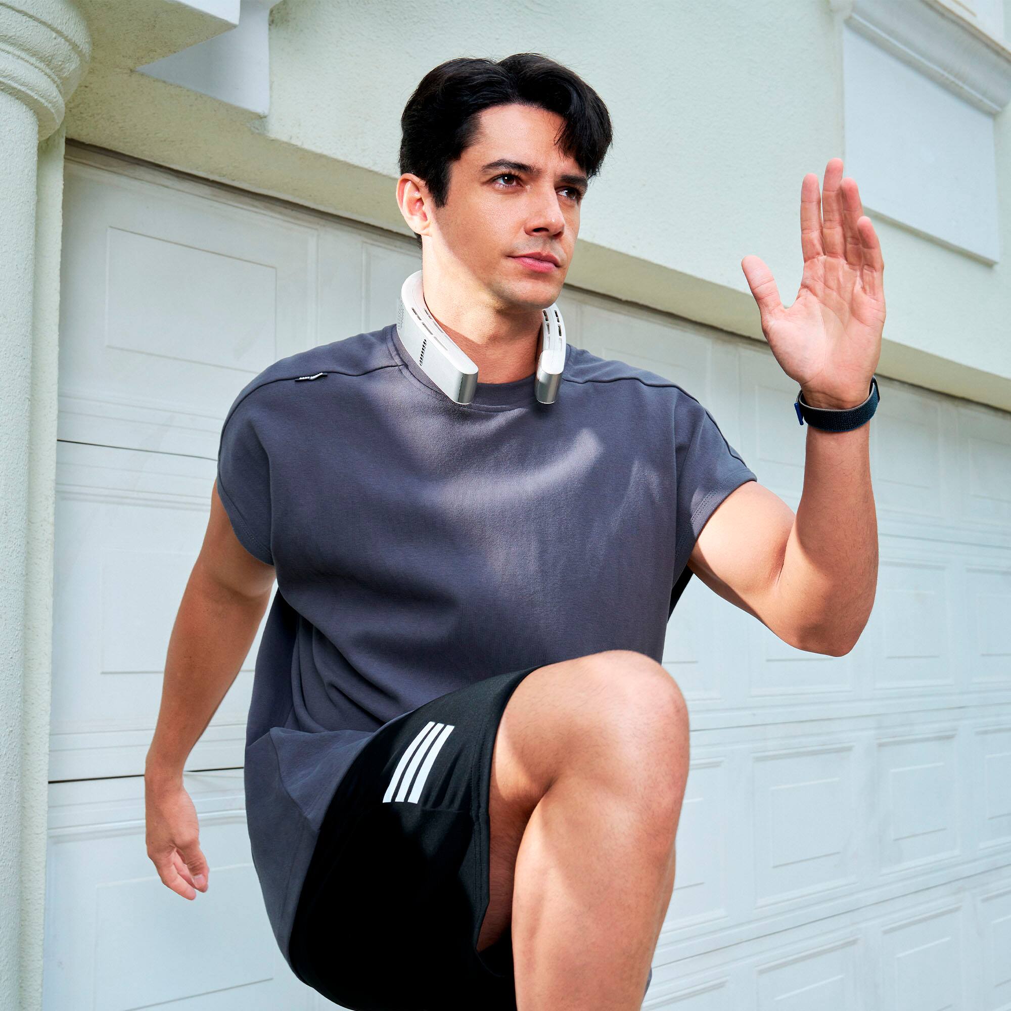 Alt View 20. TORRAS - COOLiFY Cyber Neck Air Conditioner, Cooling, Heating, and Fan Rechargeable with 6000mAh - Glacial White.