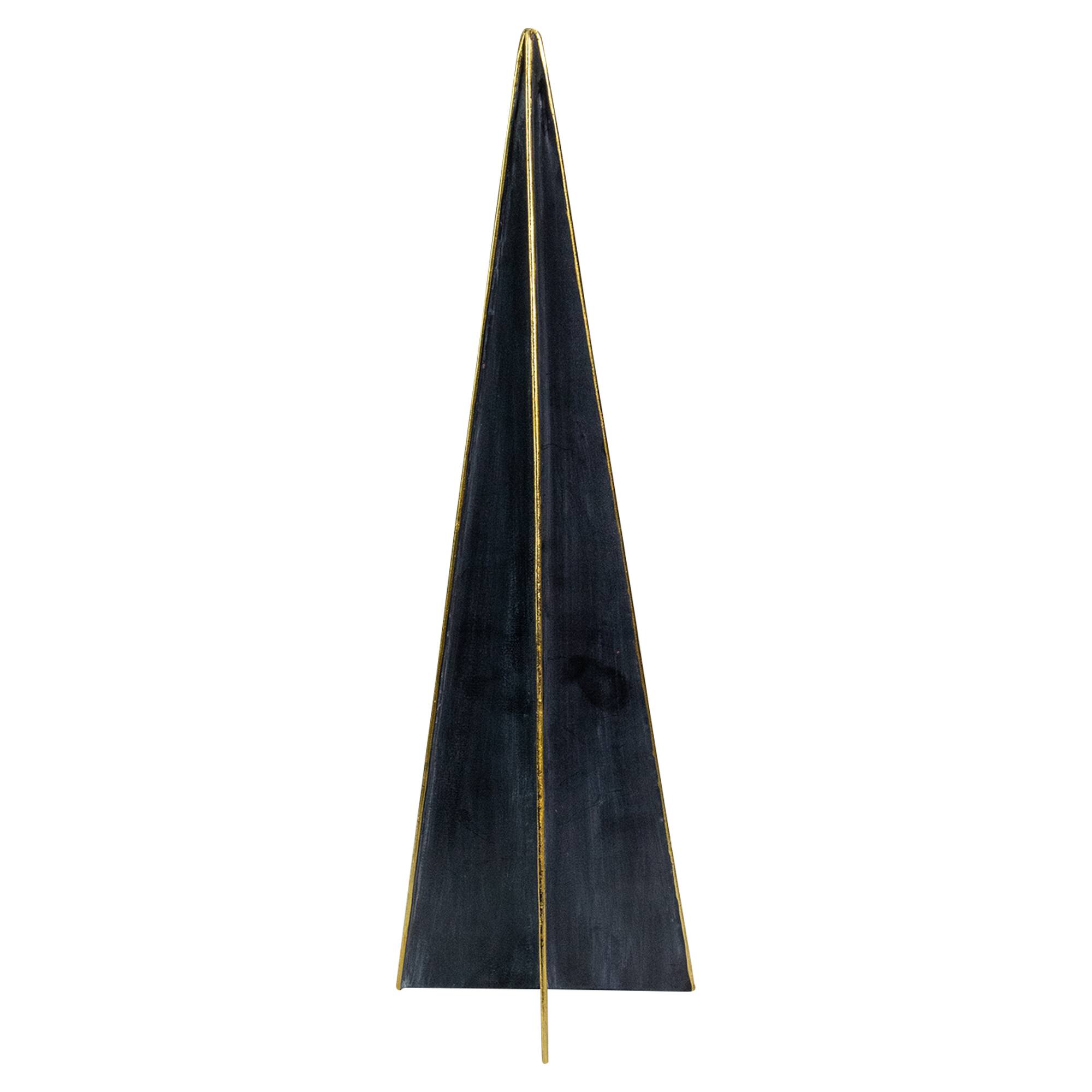 Alt View 4. Northlight - Triangular Christmas Tree Decoration - 15" - Blue and Gold - Blue.