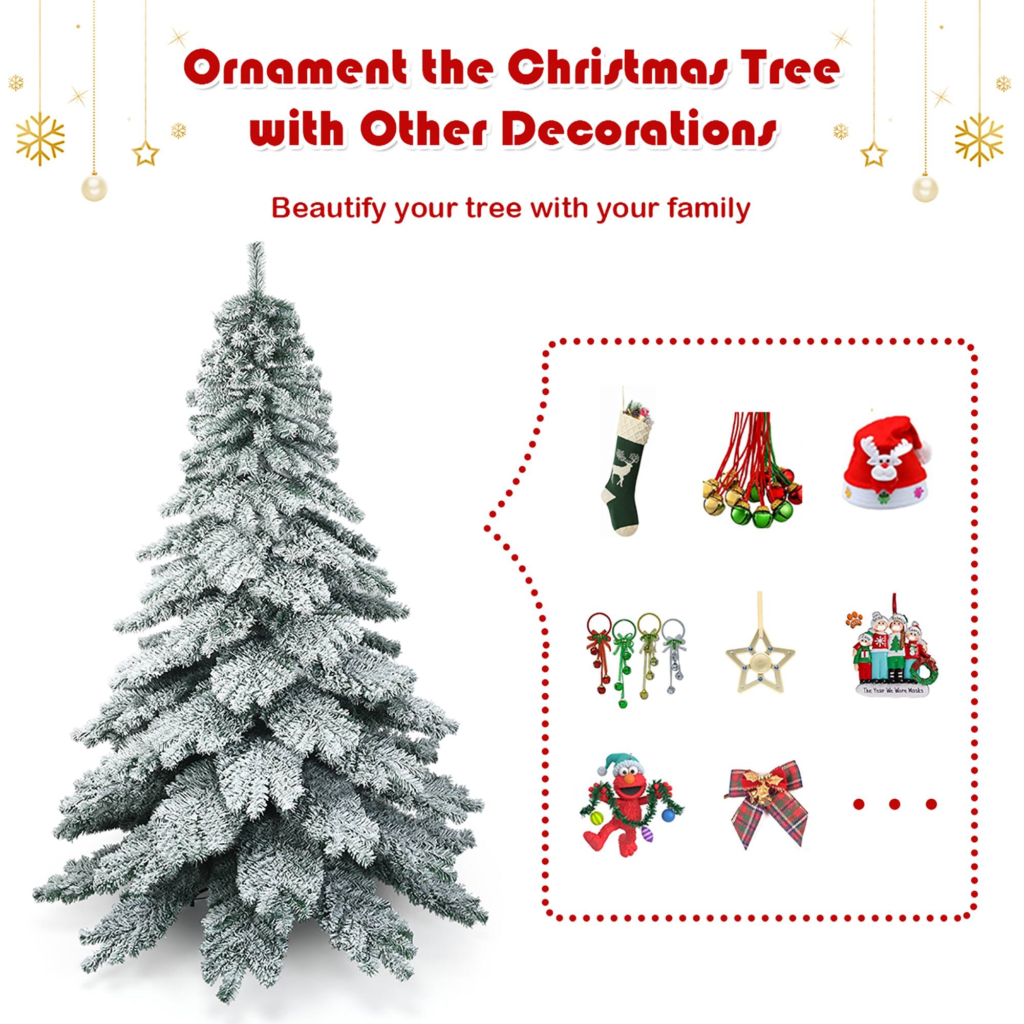 Ornament the Christmas Tree with Other Decorations Beautify your tree with your family.