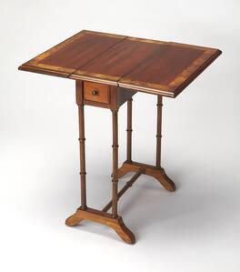 Butler Specialty - Darrow 24 in. W Fully Extended Rectangualr Wood Drop-Leaf 1 Drawer Side Table - Medium Brown