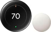 Google - Nest Learning Thermostat (4th gen) with Nest Temperature Sensor (2nd gen) - Polished Obsidian