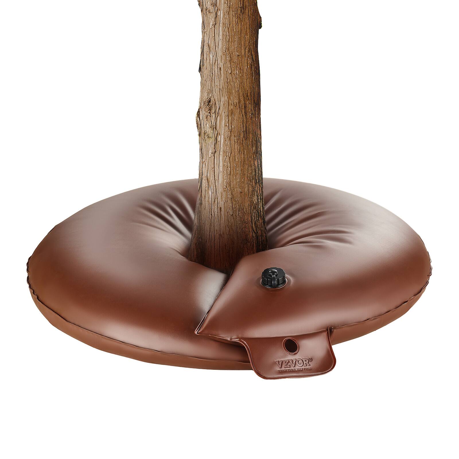 Alt View 5. VEVOR - Tree Watering Rings, 4 Pcs 16 Gallons Tree Watering Bags, 6-9 Hours Slow Release, Refillable Planting Water Bags - Brown.