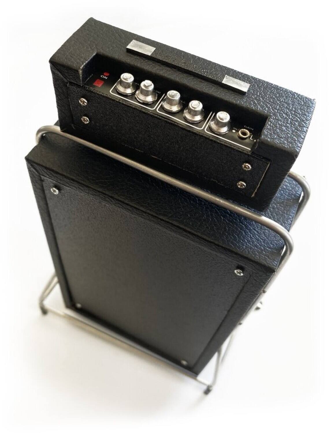 Alt View 2. Axe Heaven - Axe Heaven -Beatles - Vox AC-100 MKII Super Deluxe Amp Head & Cabinet Mini Guitar Amplifier Replica - Collectibles - Multicolor.