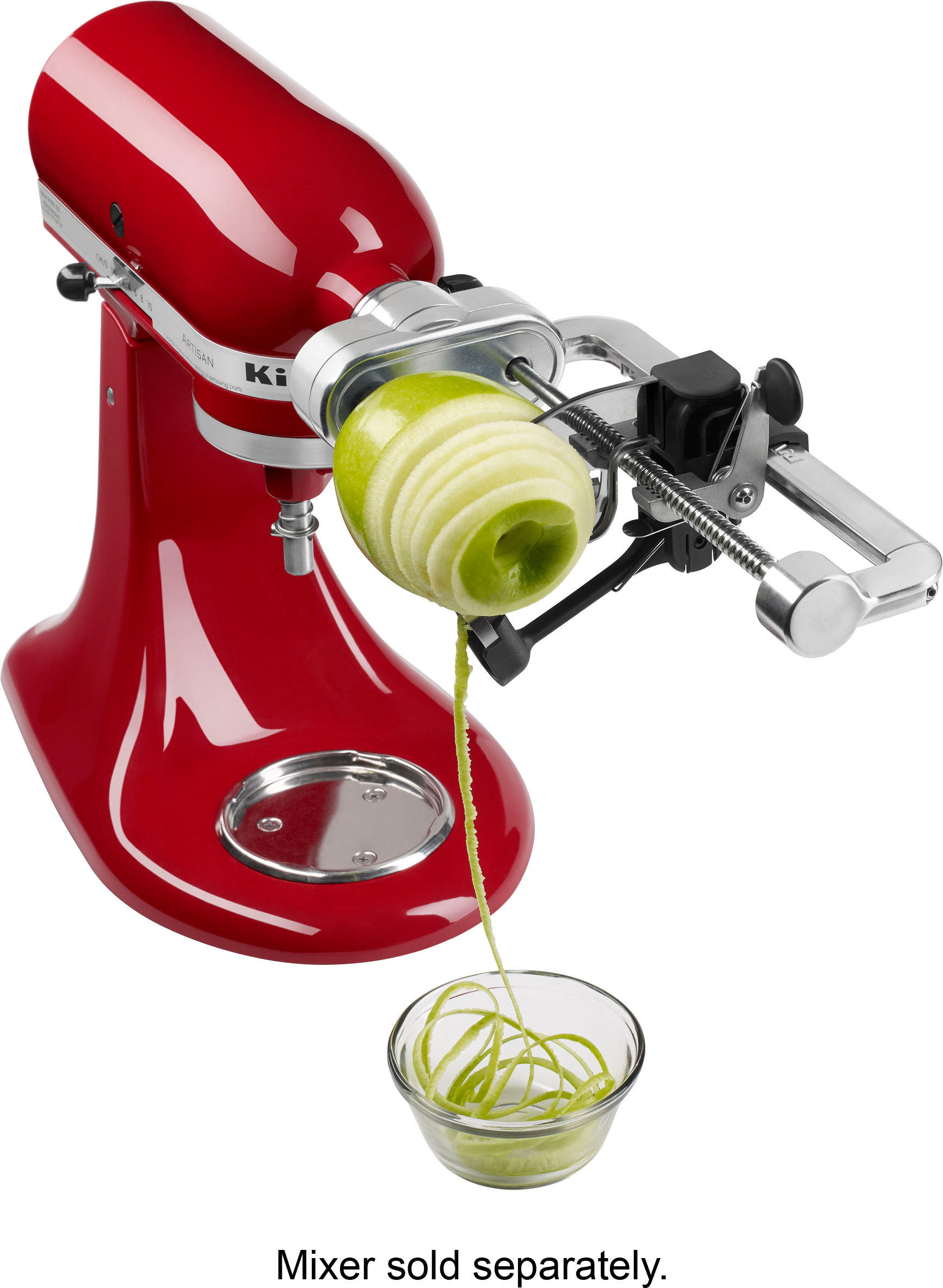 Left View: KitchenAid - 5 Blade Spiralizer with Peel, Core and Slice - Metal