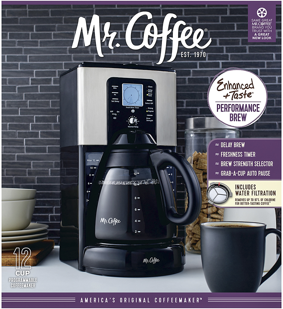 Mr. Coffee FTX43 12-Cup Programmable Coffee Maker, Black, with