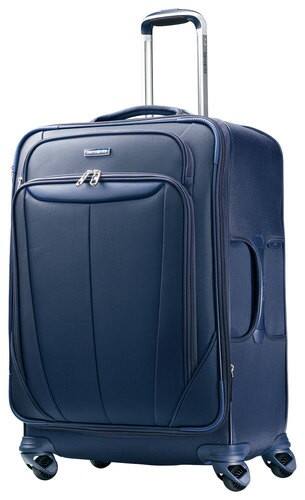 Front Standard. Samsonite - 25" Expandable Spinner Upright Suitcase - Indigo Blue.