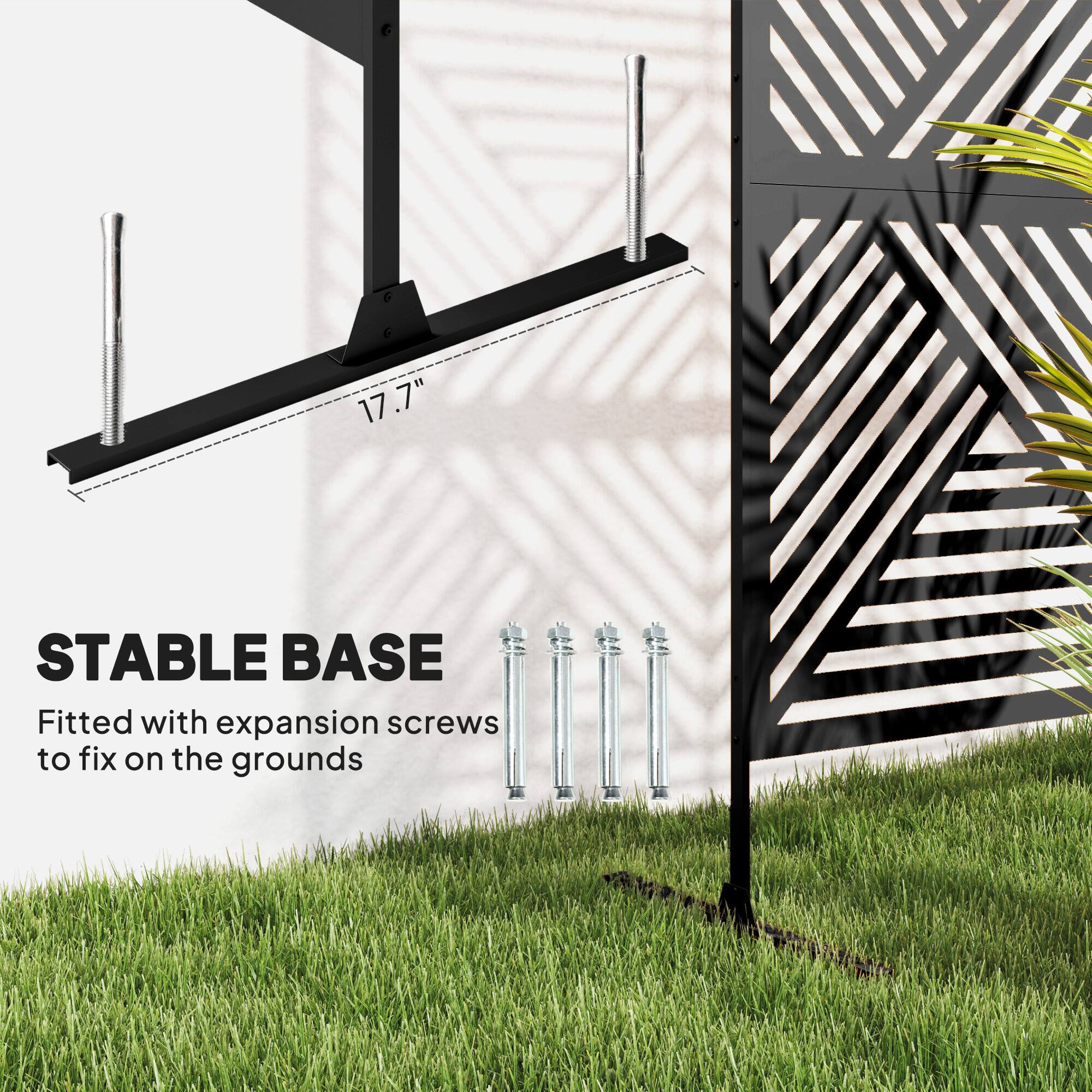 17.7" STABLE BASE Fitted with expansion screws to fix on the grounds