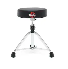Gibraltar Hardware - Drum Throne with Adjustable Height, Round Seat, Double-Braced Stool, Comfortable Cushion, Stable Tripod Base