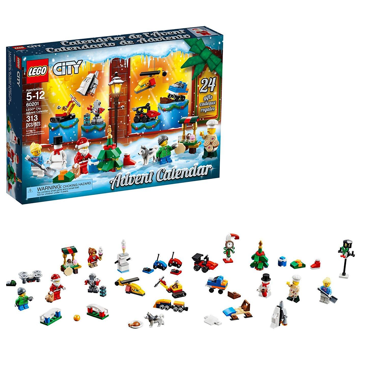 de Ada Mrbent CR Calendrier die Colendario I CITY LEGO CITY 24 Agesndedes 5-12 gyl 60201 cadeant LEGO" CRY regalca Advent Calenter 313 pcs/pzs - Advent Calendar CHOKING HAZARD WARNING: aut - g and - man bry : Jhaze uhder - .